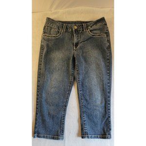 V.s.h Jeans Womens Med Wash Capri Sz 8  Denim Jeans Straight leg 31x19